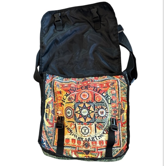 House of Blues Help Ever Hurt Never Multicolored Canvas Messenger Crossbody Bag - Picture 5 of 14